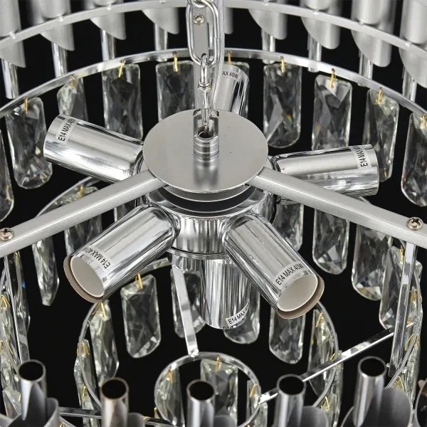 Brilagi - Lustră aplicată ECLIPSE 7xE14/10W/230V Ø 48 cm argintie