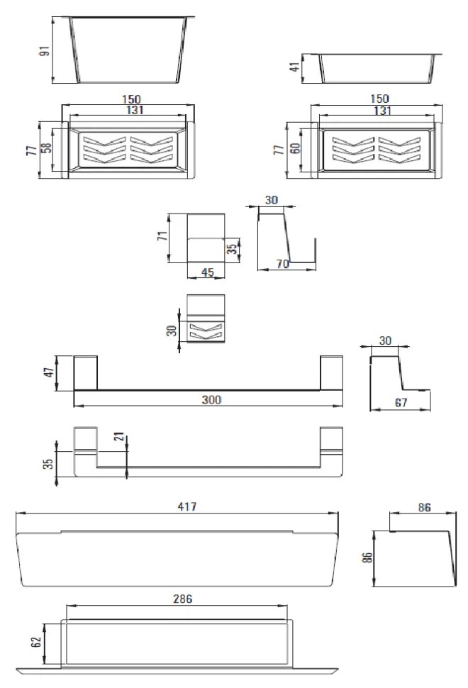 Accesorii albe pentru chiuveta de bucatarie Deante, Magnetic Alb