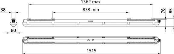 Philips - Corp de iluminat fluorescent tehnic cu LED CORELINE LED/37,5W/230V 150 cm IP66