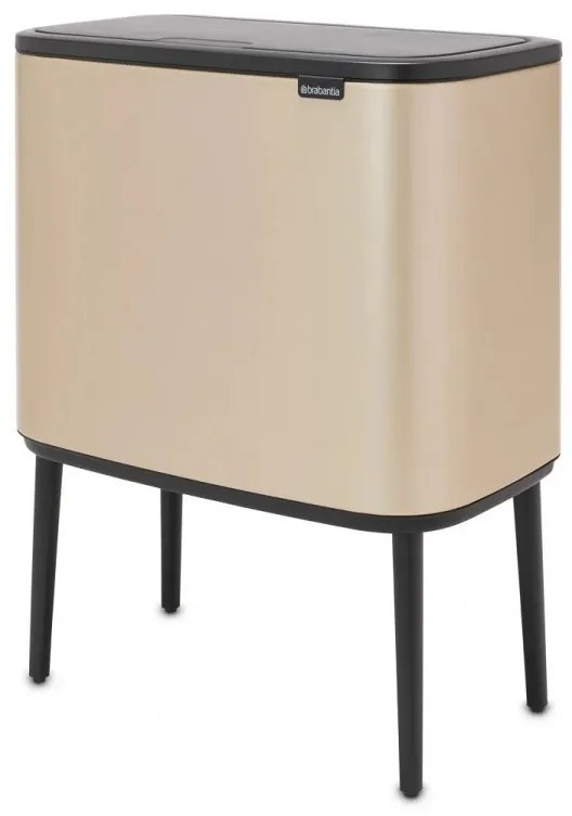 Coș Brabantia Bo Touch 1003214, 11+23 L, Deschidere lină și silențioasă, Deschidere mare, Auriu metalic