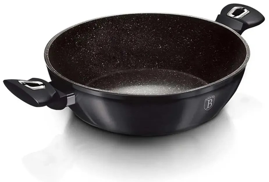 Cratiță marmorată cu capac 30 cm, 4.8 L Berlinger Haus Carbon Pro Collection BH 7111, antiaderentă cu titan, potrivită pentru inducție