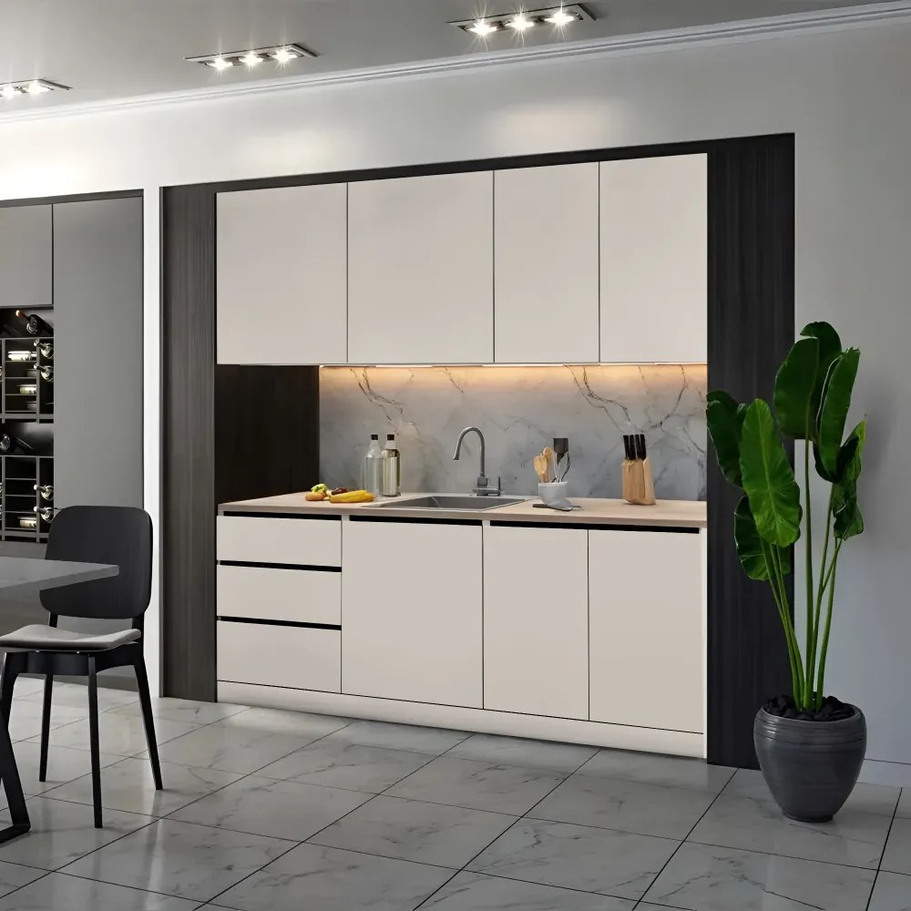 Mobilier de bucătărie, 2 m, caşmir, ASTI