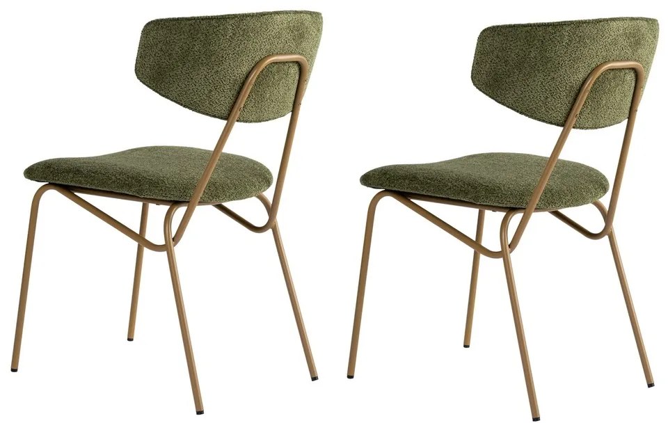 Set de scaune de sufragerie Nancy Green and Gold,2 buc.