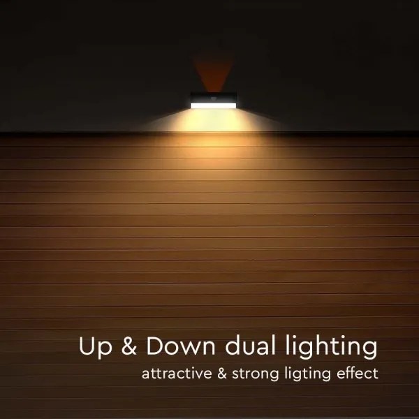 Aplică LED solară cu senzor LED/3W/3,7V 3000K/4000K IP65 negru