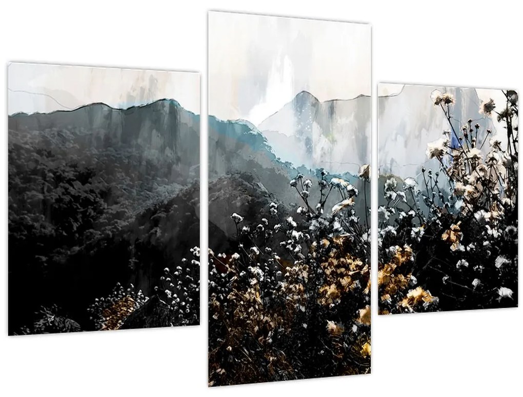 Tablou - Ilustrație de flori sălbatice (90x60 cm)