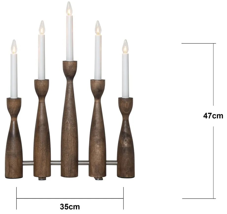 Decorațiune luminoasă de Crăciun în culoare naturală închisă cu alimentare la priză Midja 2.0 – Star Trading