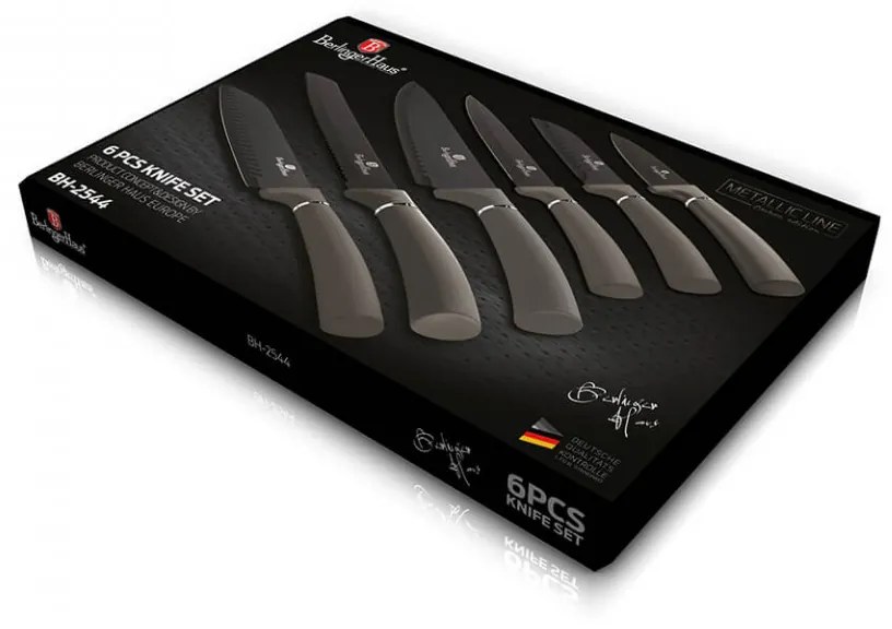 Set cutite otel inoxidabil (6 piese) Black Silver Collection Berlinger Haus BH 2544