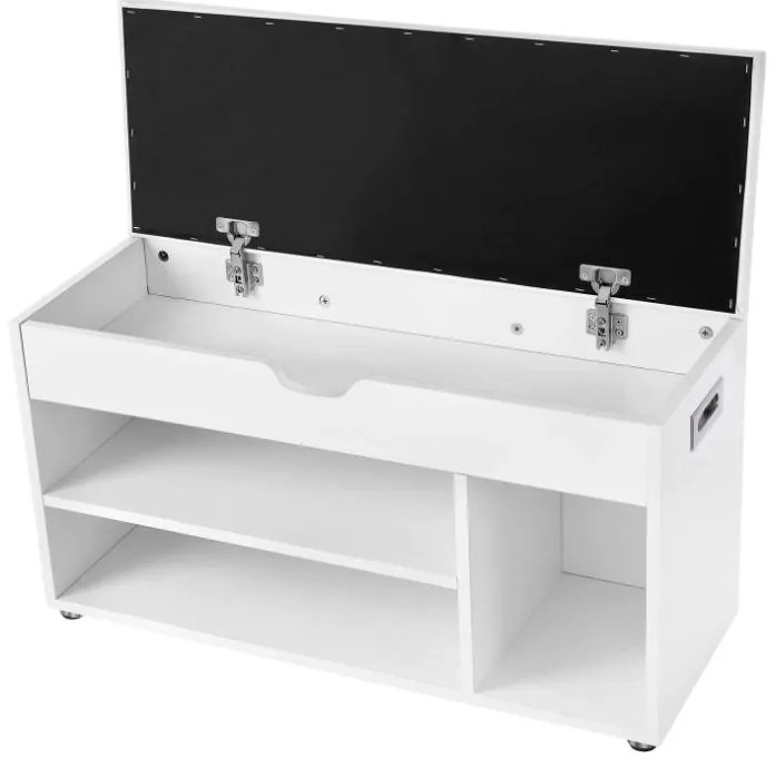 Raft pentru încălțăminte cu bancă White Rustik