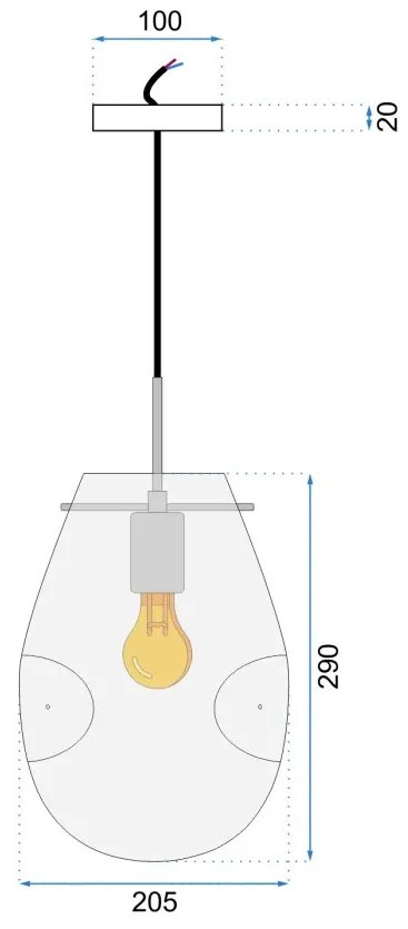 Lampă suspendată Design - BLUE SMOKE