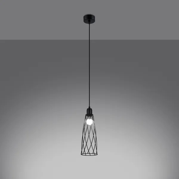 Lustră pe cablu Sollux SL.1165 SUBA 1xE27/15W/230V negru