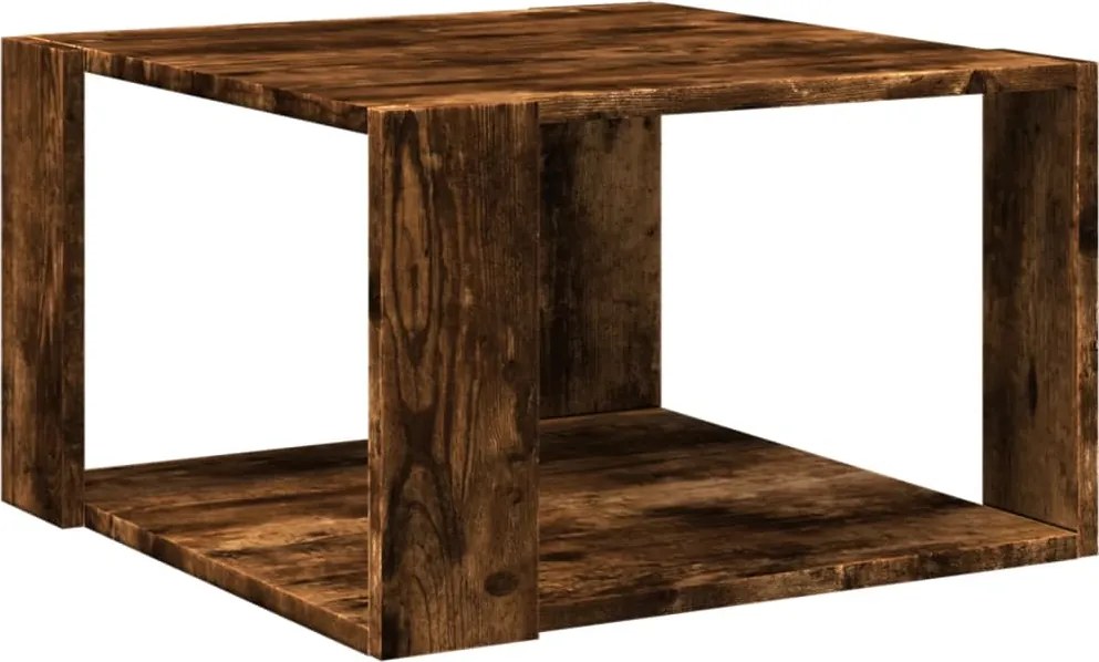 vidaXL Măsuță de cafea, stejar afumat, 51,5x51,5x30 cm, lemn prelucrat