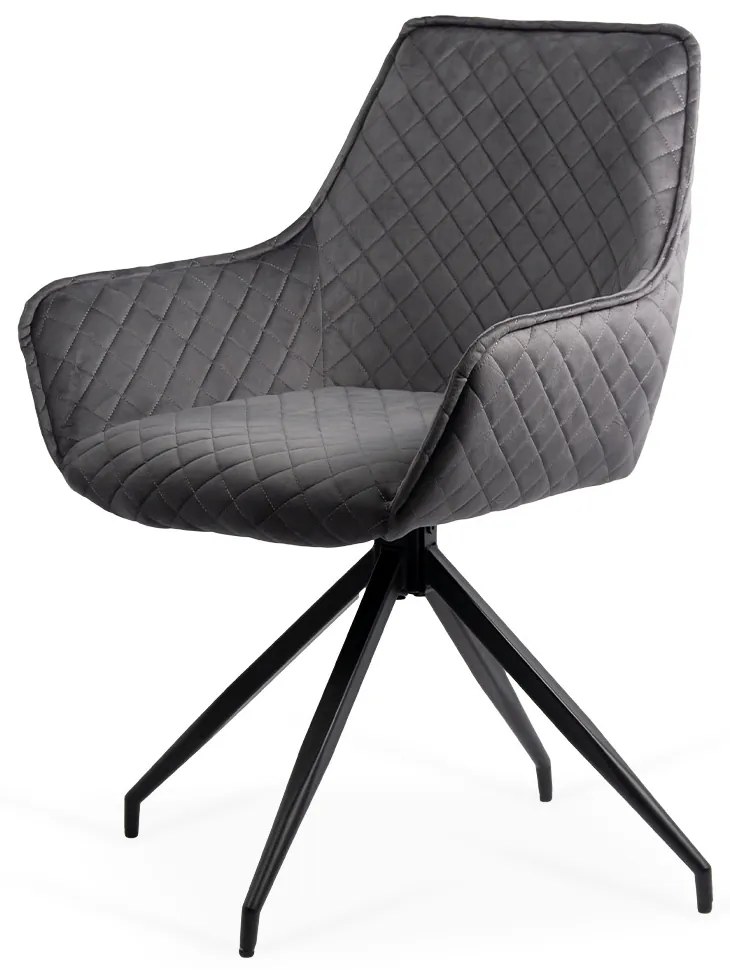 Scaun rotativ pentru living din catifea BUC 0223 gri