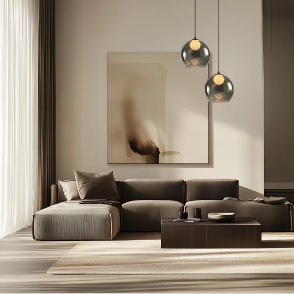 Lustră suspendată pe cablu BRIN 1xG9/15W/230V, negru fumuriu