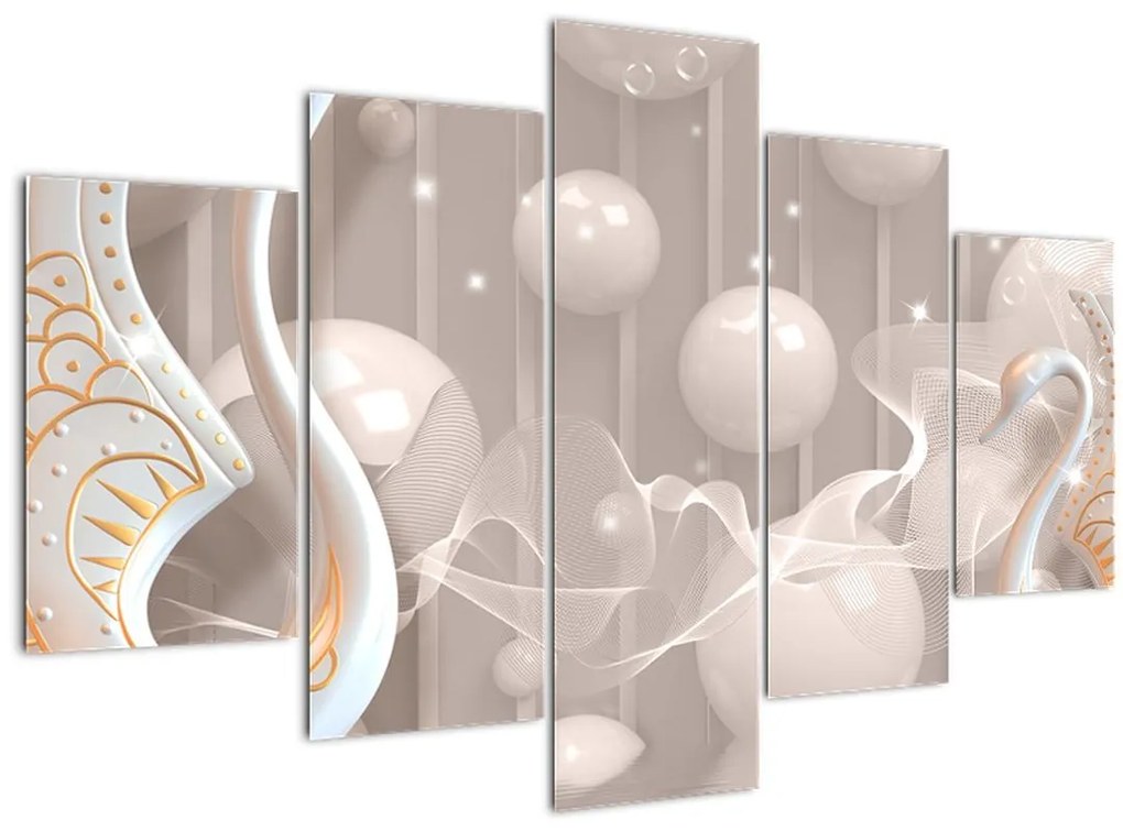 Tablou - Lebede fermecate (150x105 cm)