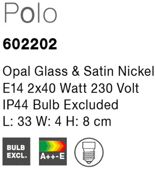 Aplica pentru oglinda baie IP44 Polo L-33cm NVL-602202