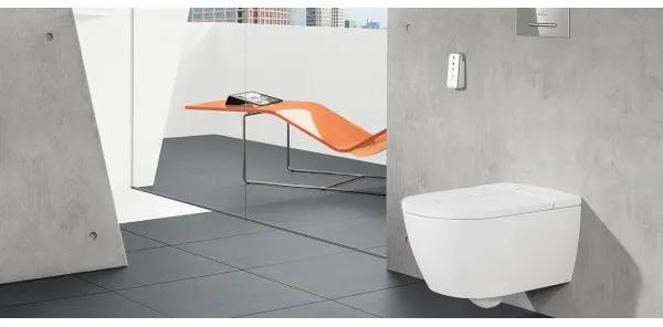 Set vas WC rimless suspendat, cu capac electronic, functie de bideu, Villeroy&amp;Boch ViClean, DirectFlush, CeramicPlus, V0E100R1