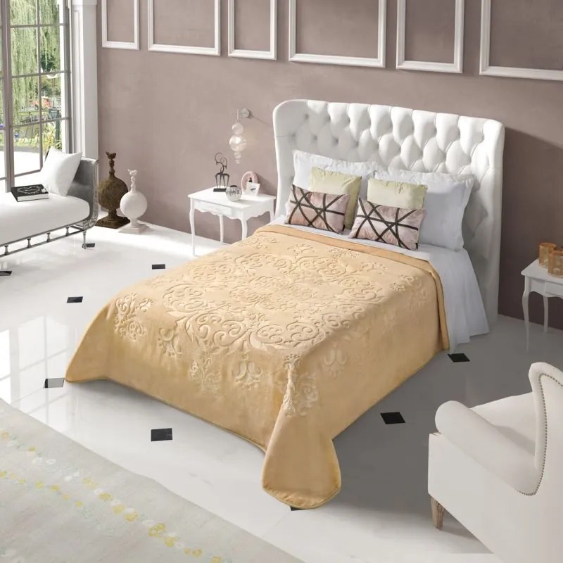 Cuvertura eleganta pat crem A5606 180x220 cm