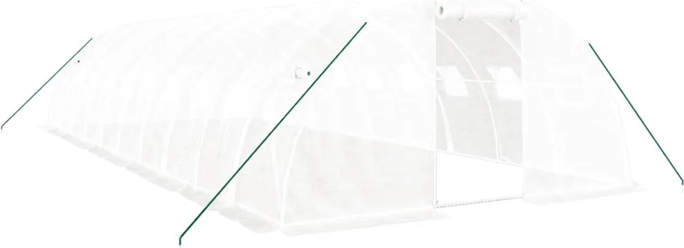 vidaXL Seră cu cadru din oțel, alb, 40 m², 10x4x2 m