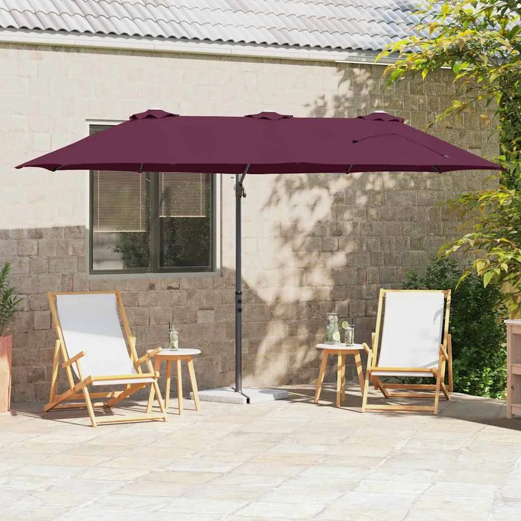 vidaXL Parasol cu braț cantilever pentru grădină Roșu bordo