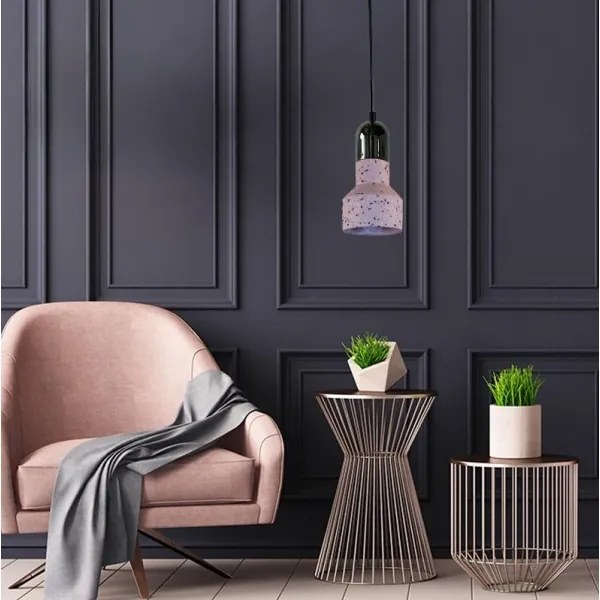 Lustră pe cablu TERRAZZO 1xE27/60W/230V d. 12 cm roșu