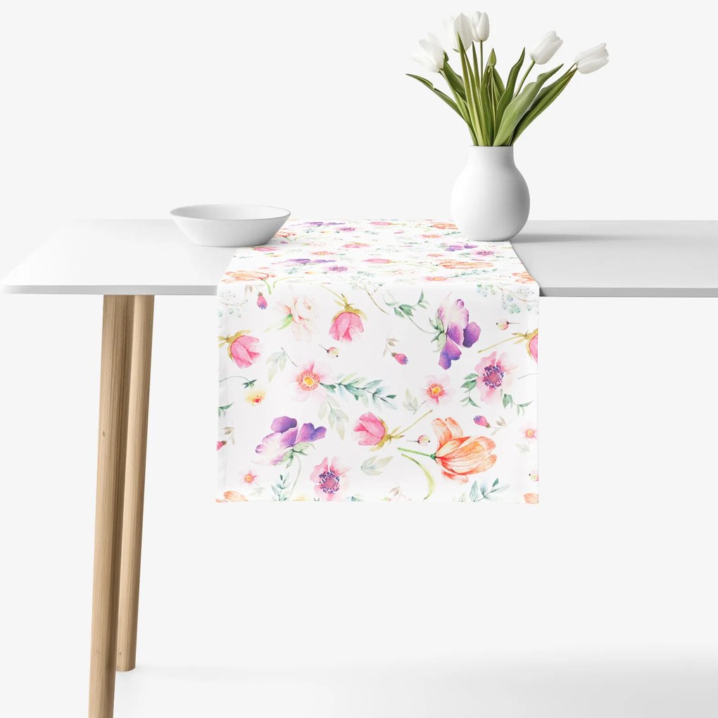 Goldea napron de masă 100% bumbac deluxe - mângâiere de primăvară 20x120 cm