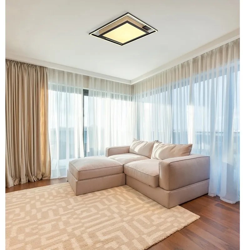 Plafoniera LED cu telecomanda design indistrial Jorry negru