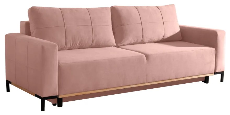 Canapea extensibila RAMOS roz invechit, 233/95/85 cm