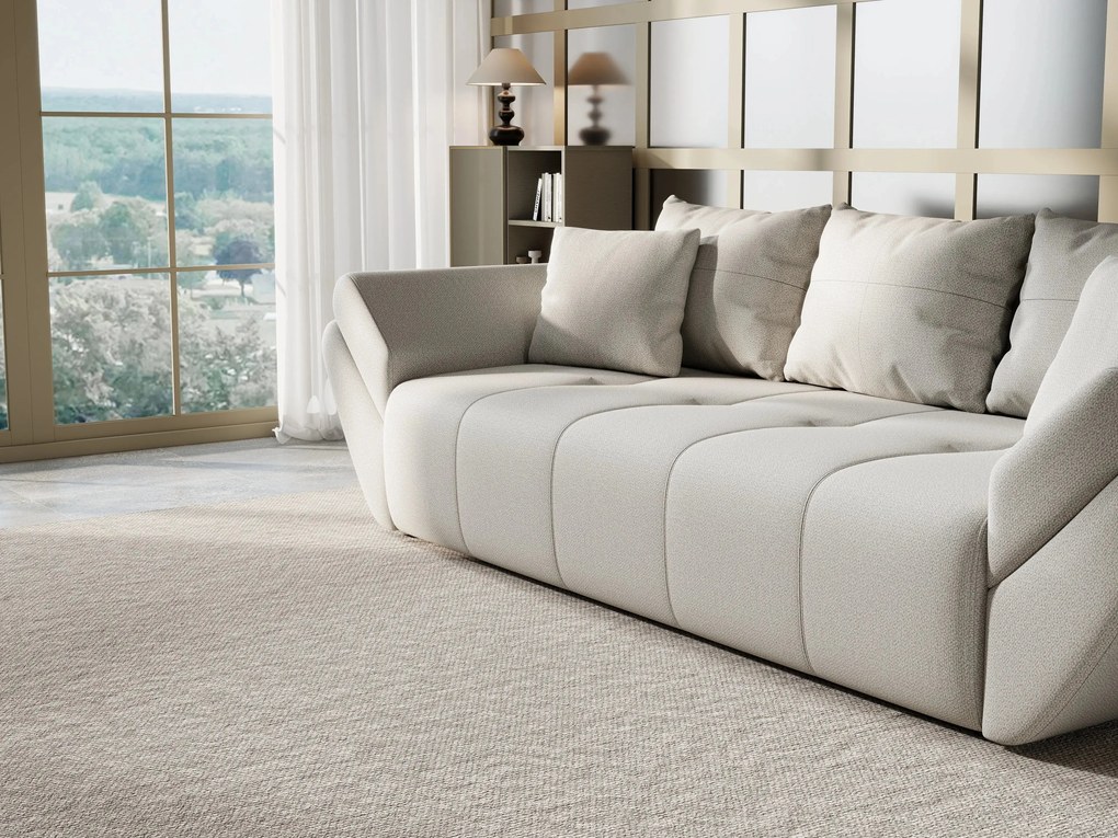 Canapea extensibilă dumonde cu ladă de depozitare si sezut confortabil din spuma high-density, Berlin Enjoy Bej 250x100 cm