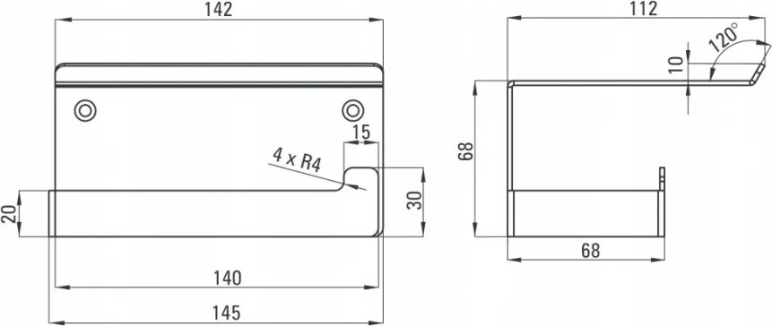 2in1 suport hartie igenica cu raft depozitare telefon seria Nero ADM_N221