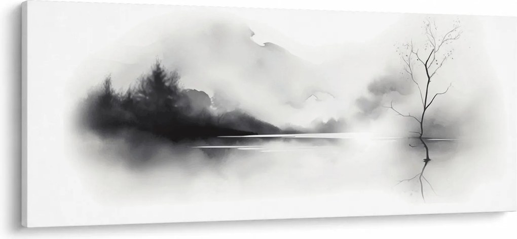Tablou - pictură cu cerneală de peisaj (120x50 cm)