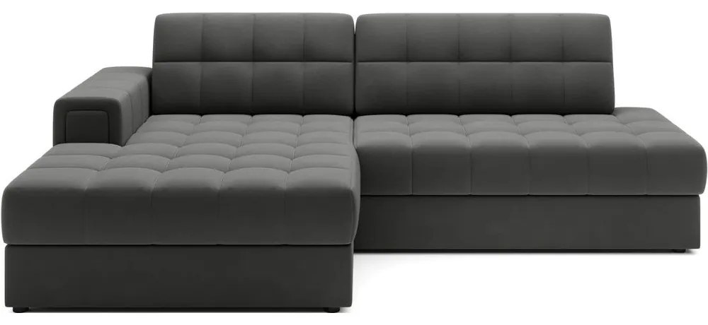 Colțar taupe extensibil cu tapițerie din catifea (cu colț pe partea stângă/cu șezlong) Blezalt – ELTAP