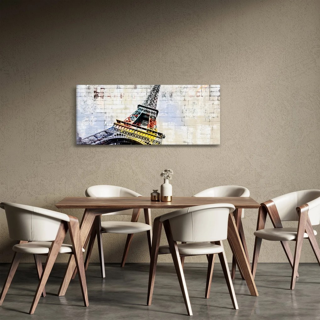 Tablou - Arta digitală a Turnului Eiffel (120x50 cm)