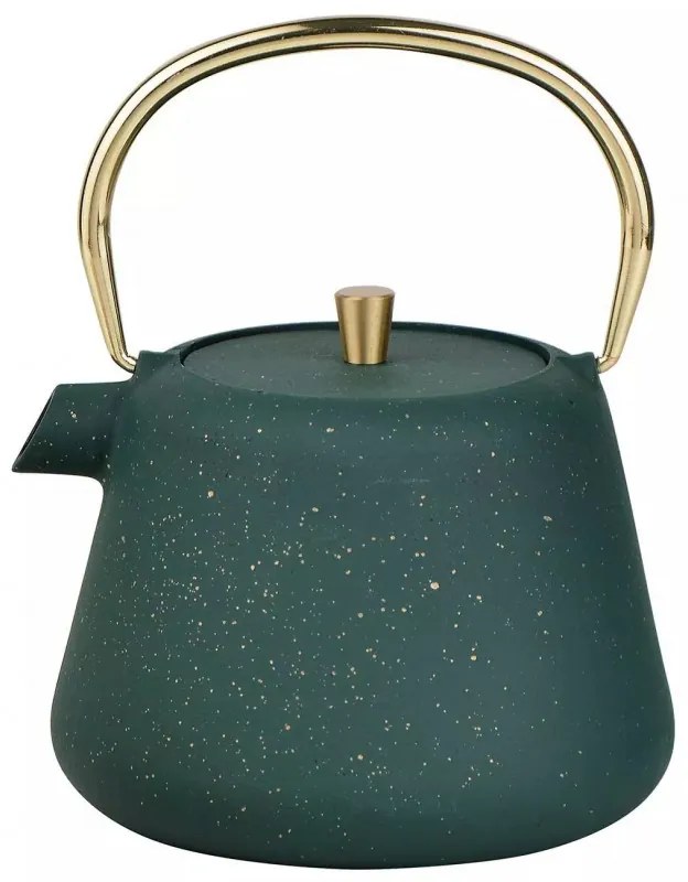 Ceainic din fonta cu infuzor Kinghoff KH 1933, 1 l, Interior emailat, Inducție, Verde