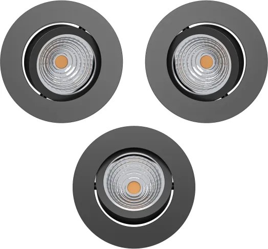 Eglo 902281 – Set 3× LED SALICETO, plafonieră dimabilă, 6,4W, 230V, Ø8,8 cm, negru