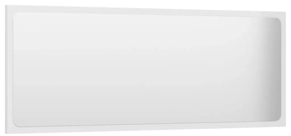 Oglinda de baie, alb extralucios, 100x1,5x37 cm, PAL Alb foarte lucios, 100 x 1.5 x 37 cm