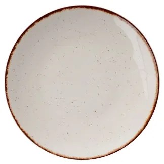 Set de veselă, 24 piese, porțelan, bej/maro