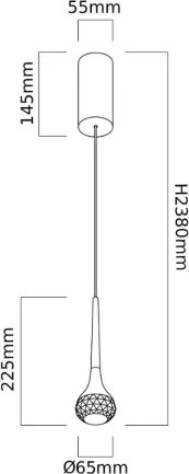 Open Design OR86171 - Lustră LED suspendată pe cablu CRIMA, 7W/230V, alamă