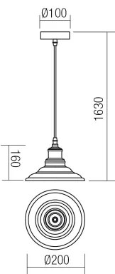 Redo 01-1293 - Lustră pe cablu SPINNER 1xE27/42W/230V