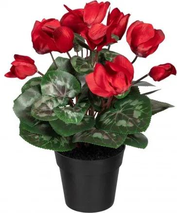 Floare artificiala in ghiveci, Cyclamen Rosu, H30 cm