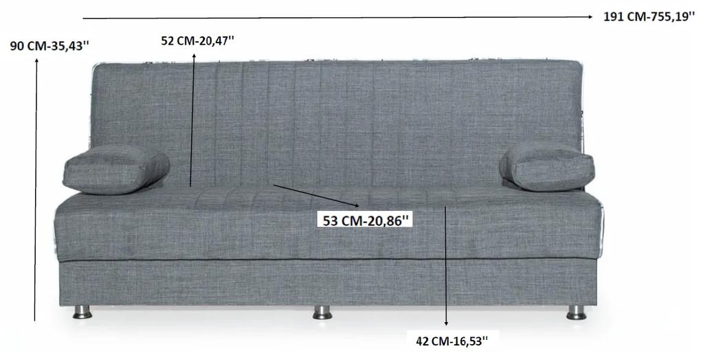 Canapea Extensibila 3 locuri JERSEY, cu lada de depozitare, 191x85x90 cm