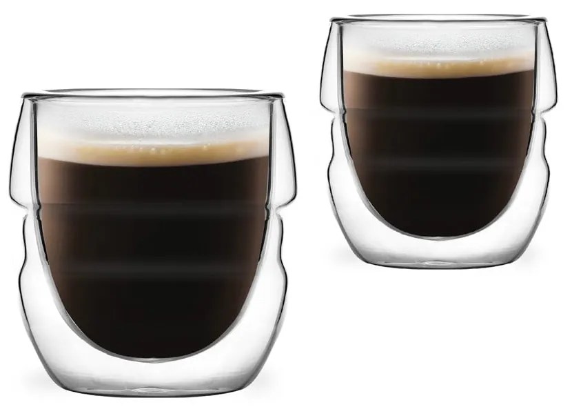 Set de 2 pahare cu pereți dubli Vialli Design Sferico, 70 ml