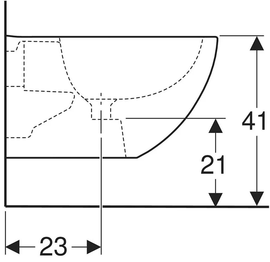 Bideu suspendat 510x350x290 mm, alb