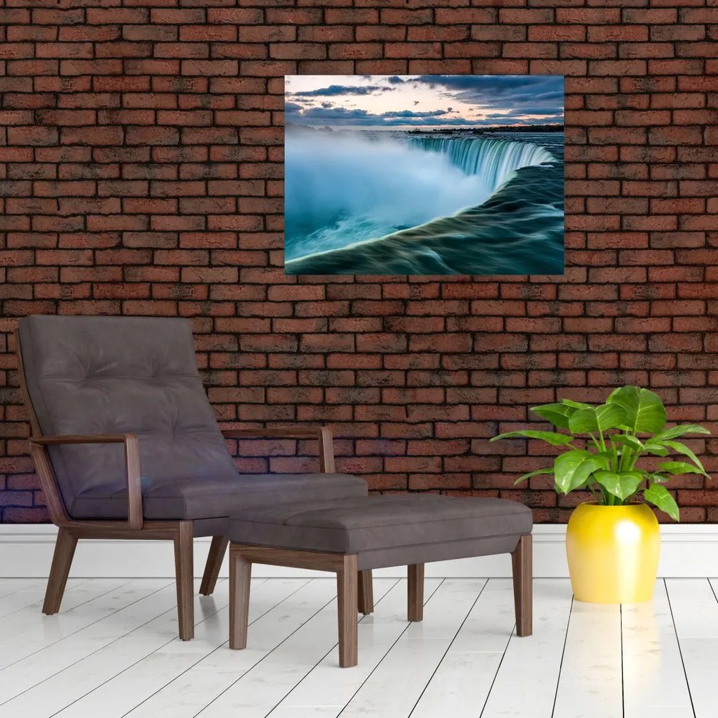 Tablou pe sticlă cu cascadele (70x50 cm)