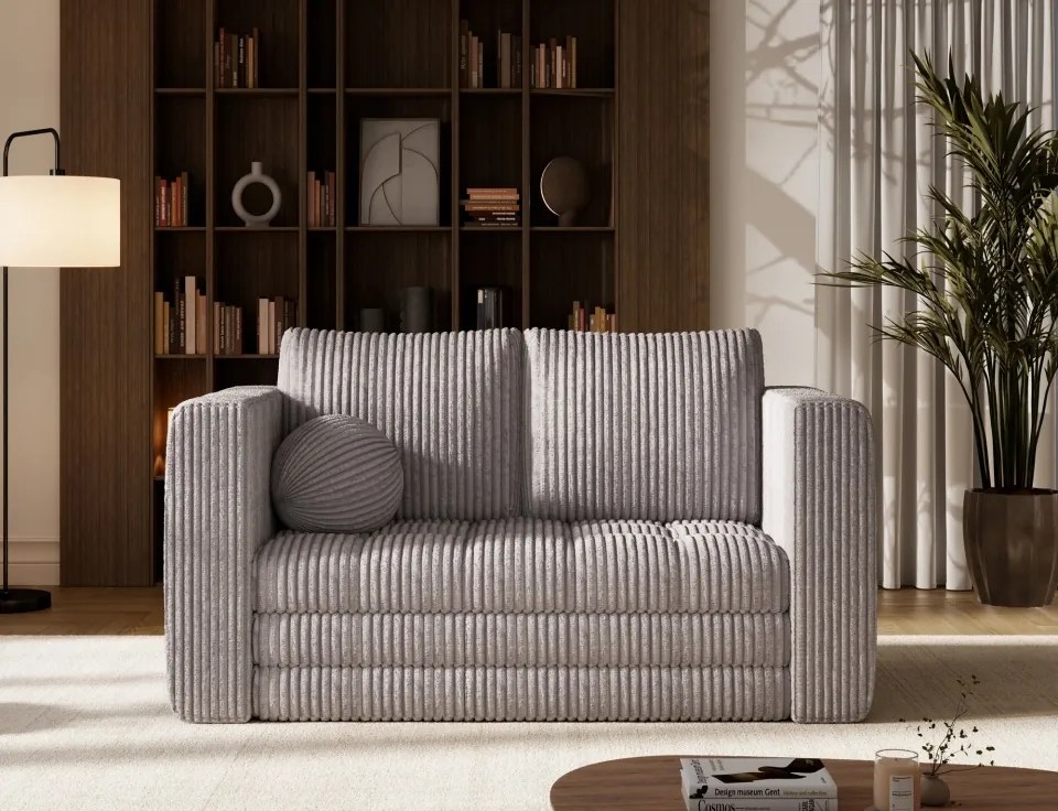 Canapea Kastol , light gri velour extensibil, 137x71x74 cm – Modullo 04
