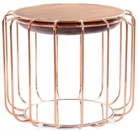 Taburet tapitat/masuta de cafea rotund/a Comfortable 50x50x45 cm lila