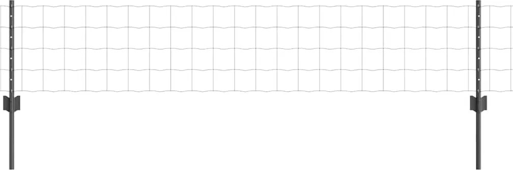 vidaXL Gard cu Stâlp Gri 0,4 x 10 m Oțel și PVC