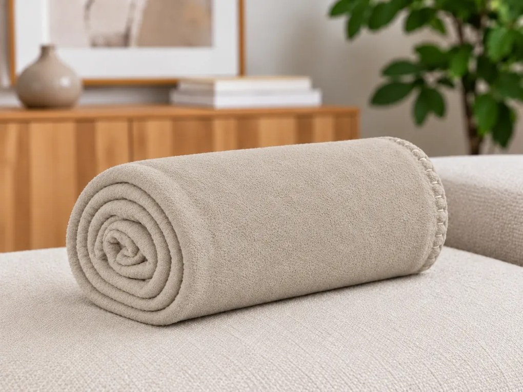 Patura fleece FLEORA, bej deschis Dimensiune: 200 x 220 cm