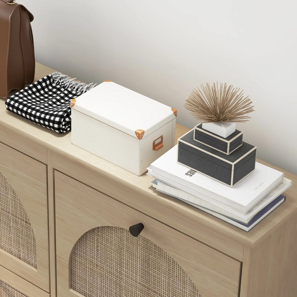 HOMCOM Pantofar 4 clapete 20 perechi raft reglabil stil boem picioare lemn masiv 105 x 24 x 97,5 cm natural | Aosom Romania