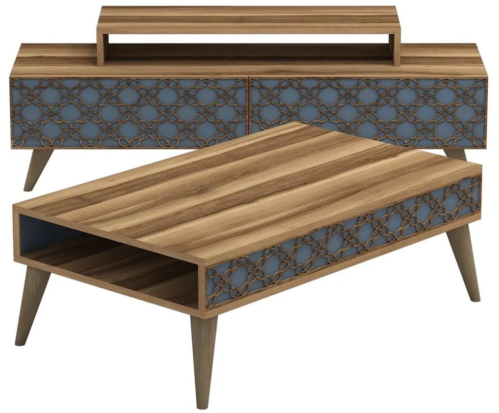 Set mobilier living Clementine (nuc + gri albastru). 1089309