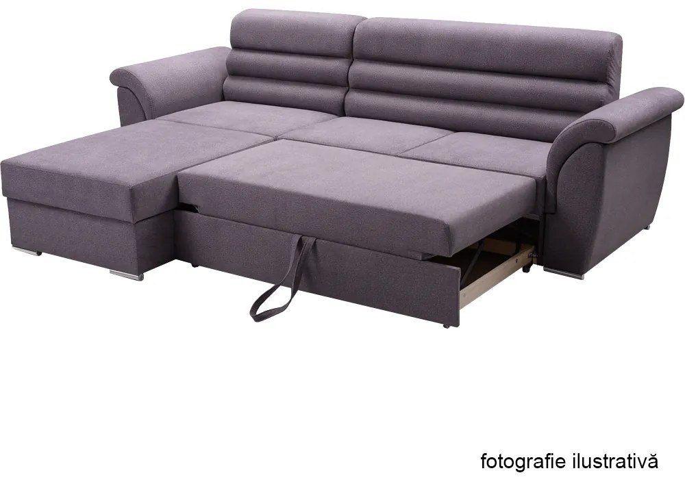Set de canapea, ţesătură Queens gri deschis, stânga, FABO